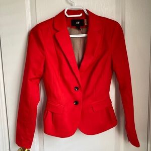 H&M structured red blazer 4
